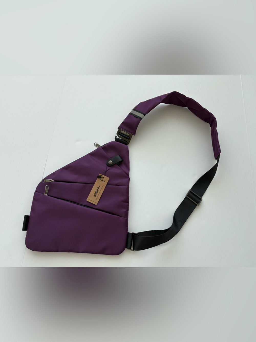 WANDER+ Original Anti-Theft Travel Bag Purple Sling Crossbody NWT - Picture 2 of 5